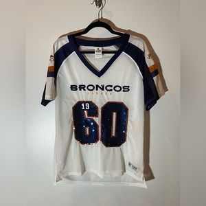 VS Pink x NFL Sparkly Broncos Jersey — Size Large
